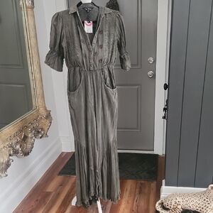 Bohemian Olive Green Maxi Jumpsuit